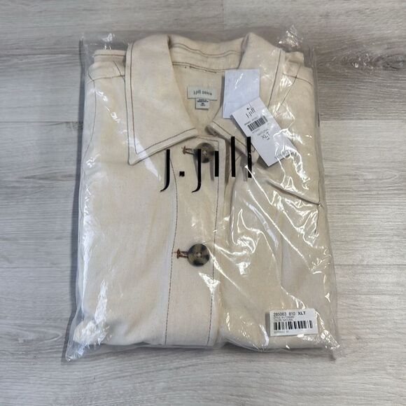 J.Jill Curved-Hem Natural Denim Jacket - XLT Tall NWT in Packaging - Picture 2 of 4